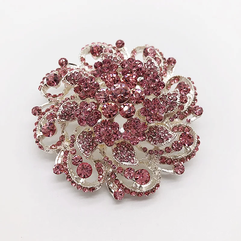 factory zinc alloy crystal jewelry brooch in bulk
