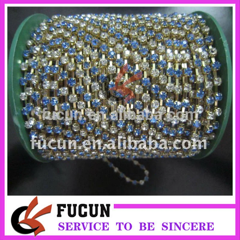 Hot sale cheap cup chain colorful rhinestones roll trimming for dress decoration