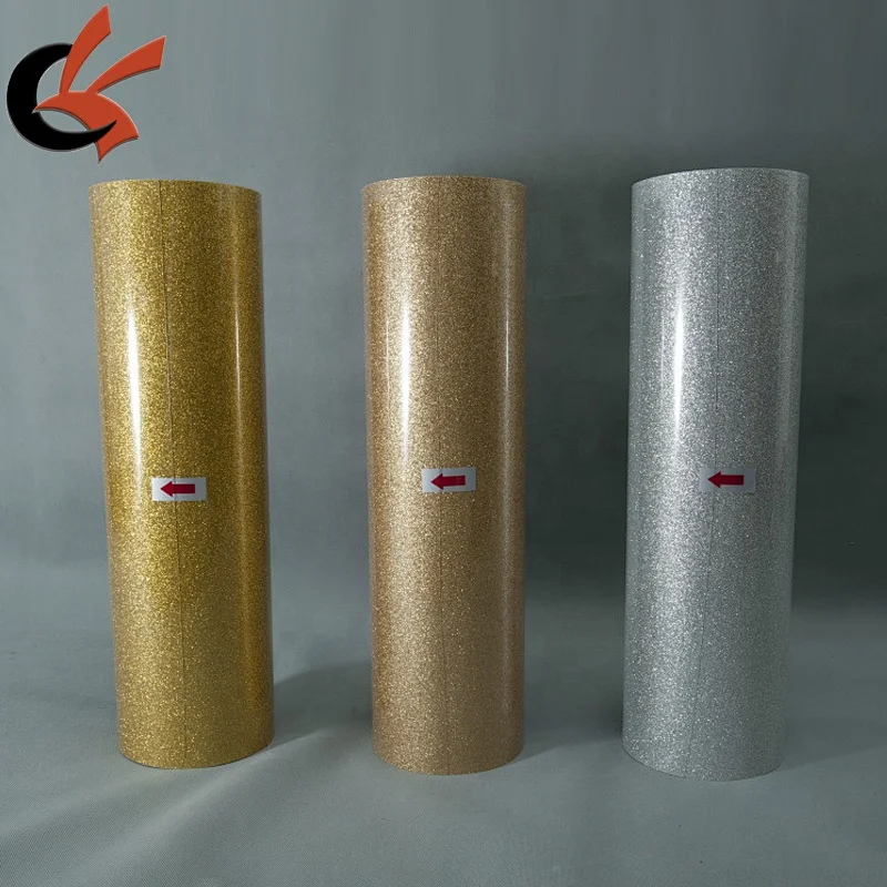 Stock high Quality Glitter heat transfer t-shirt vinyl