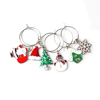 Christmas stock up 6pcs of set 6 wine glass charms for Bar Xmas party wine glass charms