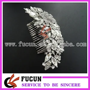 High quality wedding bridal hair accessories rhinestone fancy wedding crystal hair combs