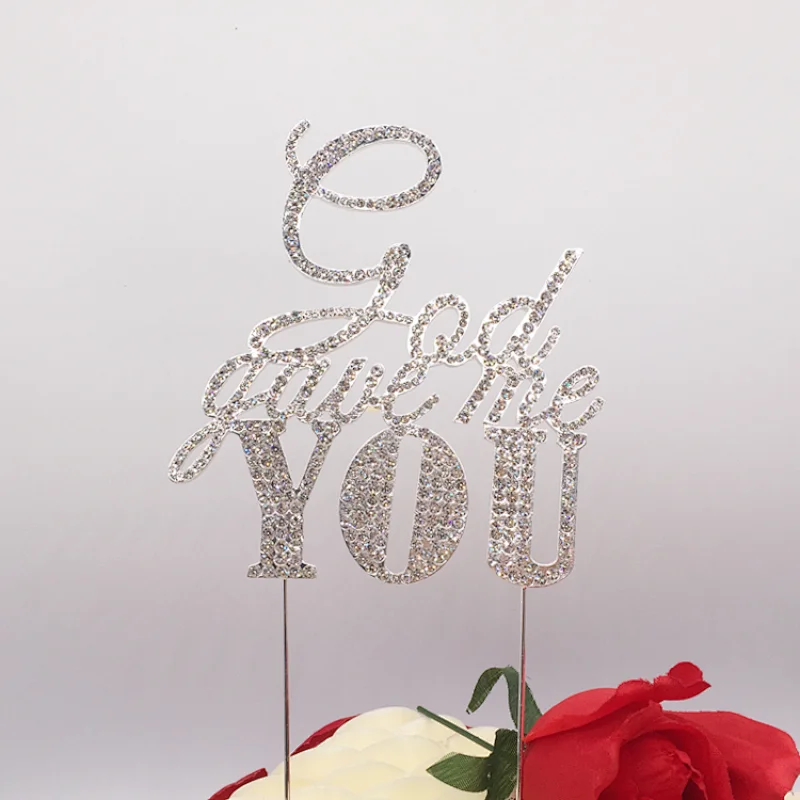 hot selling cake accessories God Gave Me You clear wedding party anniversary cake topper