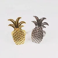 Wholesale Custom Wedding Metal Pineapple Napkin Buckle Fruit Napkin Ring For Hotel Table