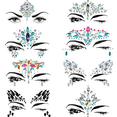 Wholesale Face Jewelry Sticker Body Sticker Tattoo Crystal Glitter Stickers