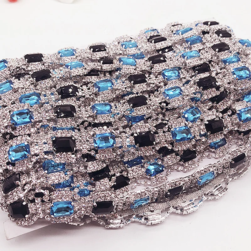 Wholesale silver costume chain wedding trim Crystal Rhinestone Chain Trim Fringe For Dress