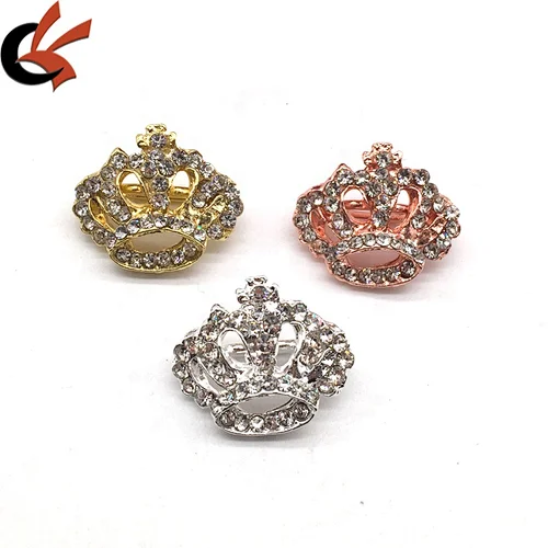 Factory Wholesale Cheap Price Mini Crown Shaped Button Mitil Color Metal Plating Shank Buckle For DIY Garment