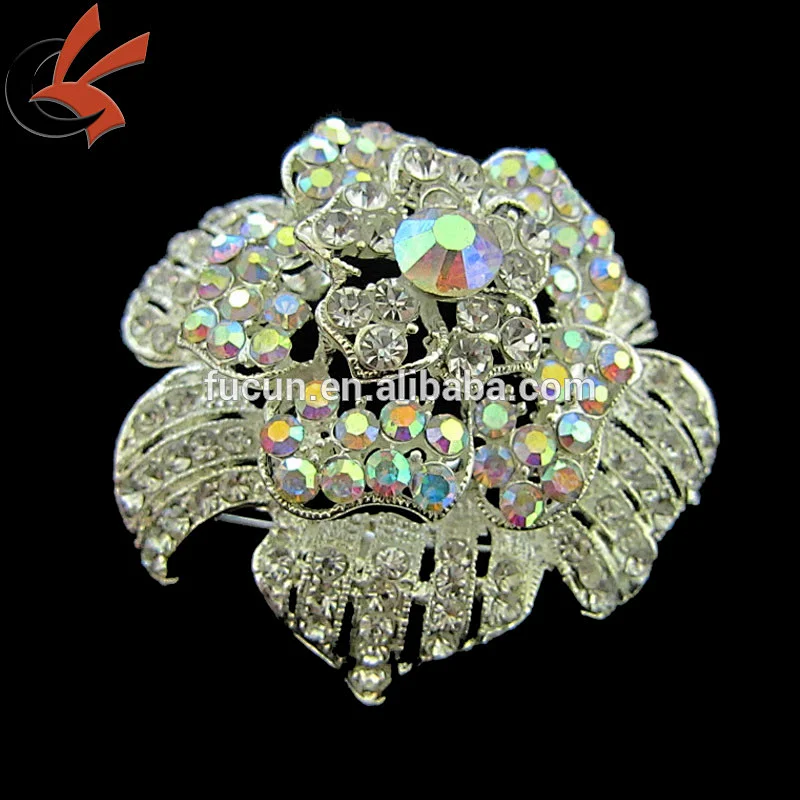vintage flower rhinestone brooch pin wedding pendants costume jewelry