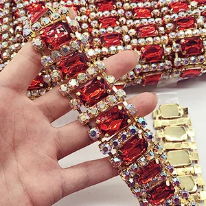 2020 new arrival Rhinestone Chain Trim with Crystals for carnival costume decoration