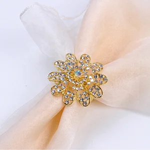 Factory wholesale in bulk production rhinestone environmentally-friendly crystal napkin ring for sell