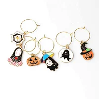 Hot Selling in Amazon 2020 Custom Hallowmas and Christmas Gift Glass Markers Wine Accessories Wine Charms
