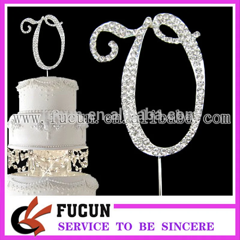 silver plated crystal rhinestone diamond cake topper for party supply /wedding decoration
