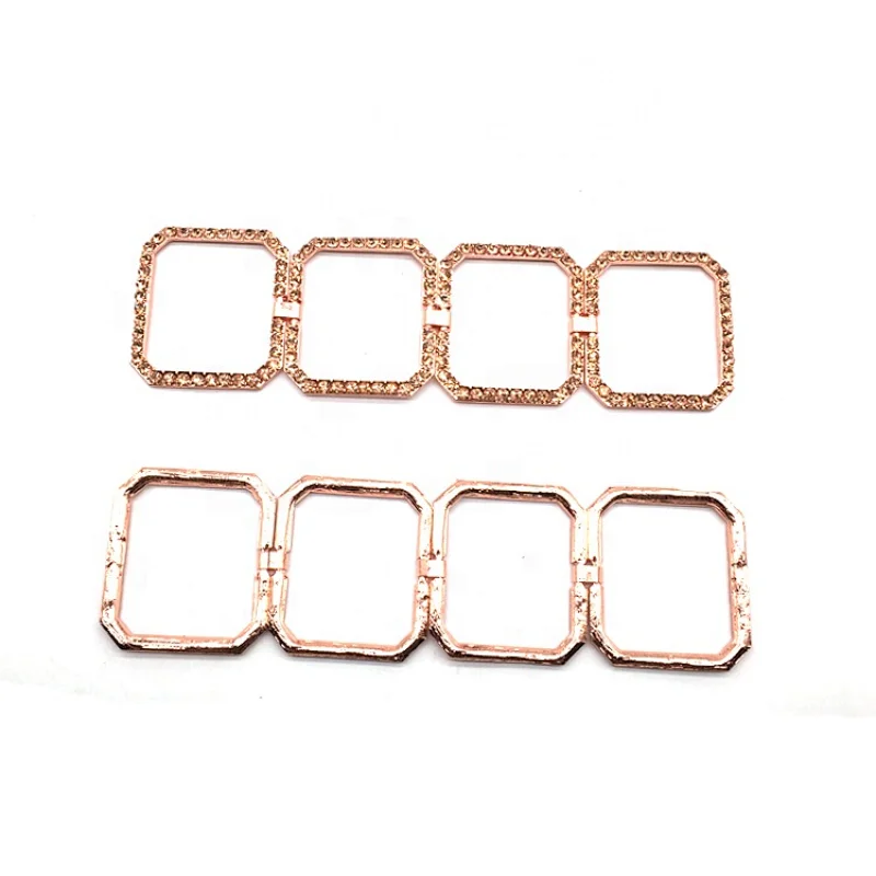 New Arrival 2021 rose gold rhinestone steel metal ladies solid color adjustable swimsuit bikini connector
