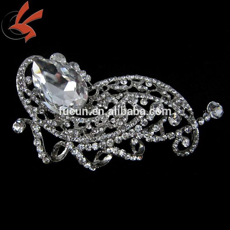 Antique crystal clear headband decoration diamante rhinestone brooch