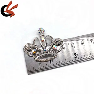 Vintage England Inspired Royal Prince Queen Crown Crystal Rhinestone Pin Brooch