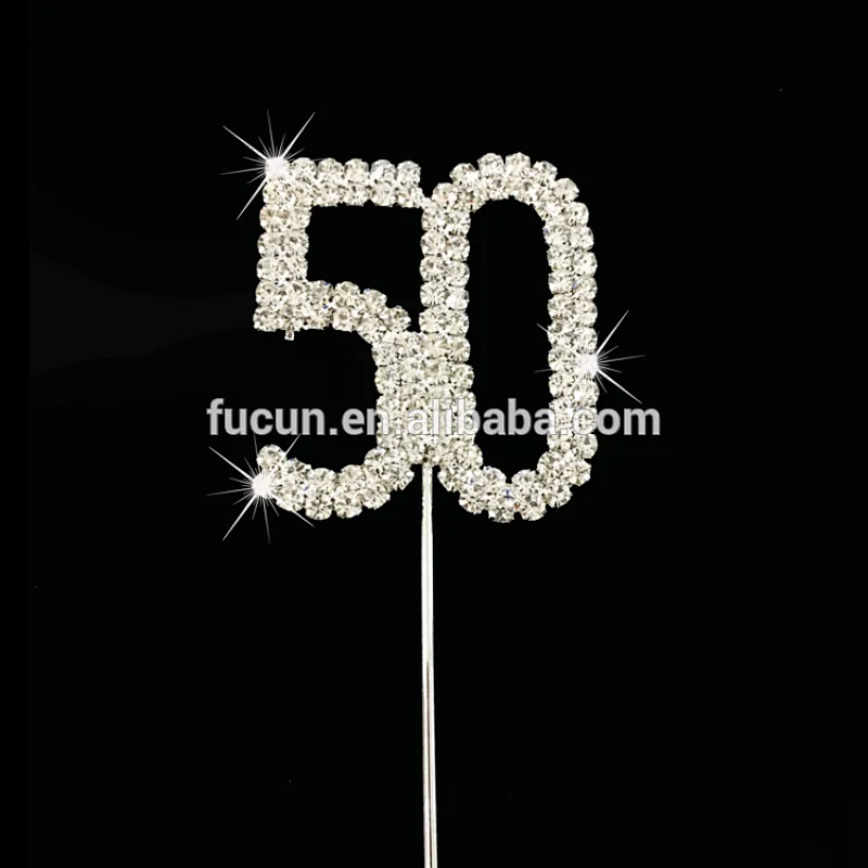 new product 2020 birthday party decoration rhinestone crystal cake topper for birthday