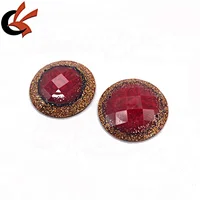 unique style round shape red with gold glitter decorate resin rhinestones