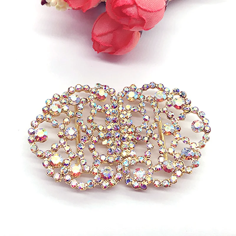 high quality Spandex chair band sash rhinestone buckle for wedding decoration