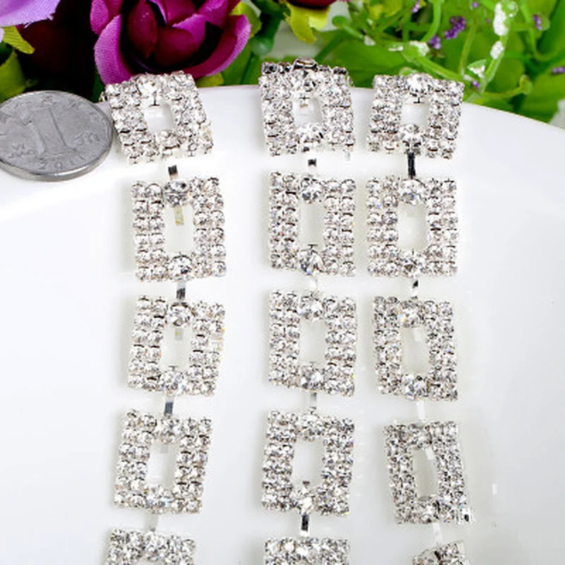 Fashion Crystal Clear Faceted Rhinestone cup Chain Garment Accessories trimming 10yards/roll crystal Rhinestone Chain