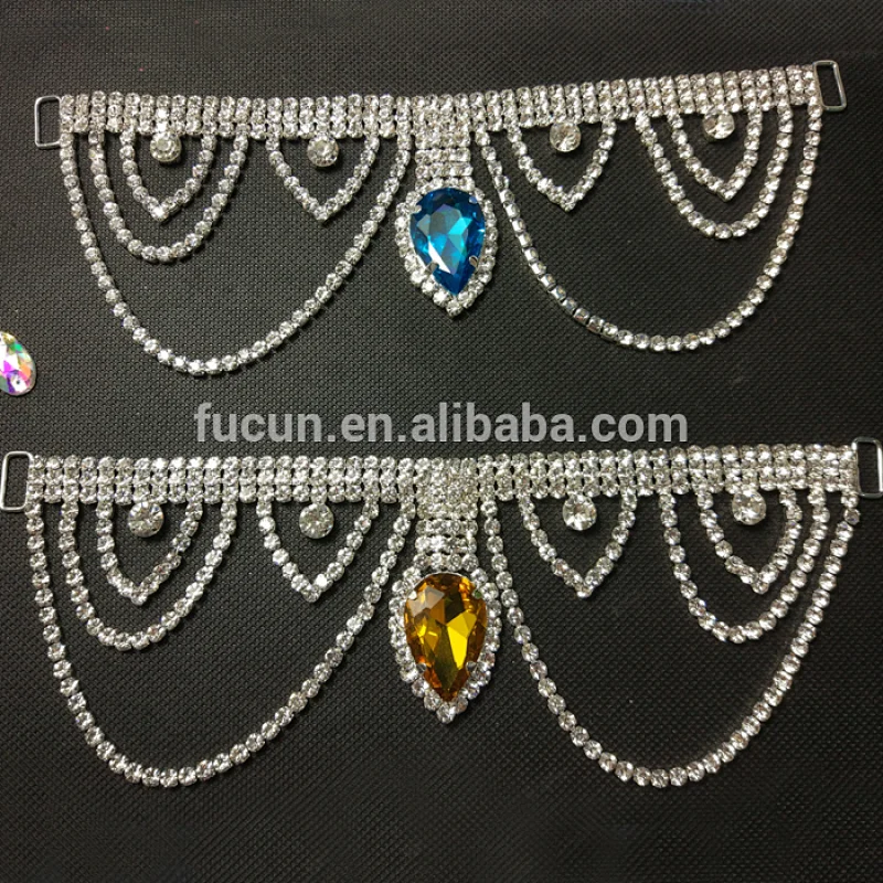 large crystal swing rhinestone connector for bikini decoration