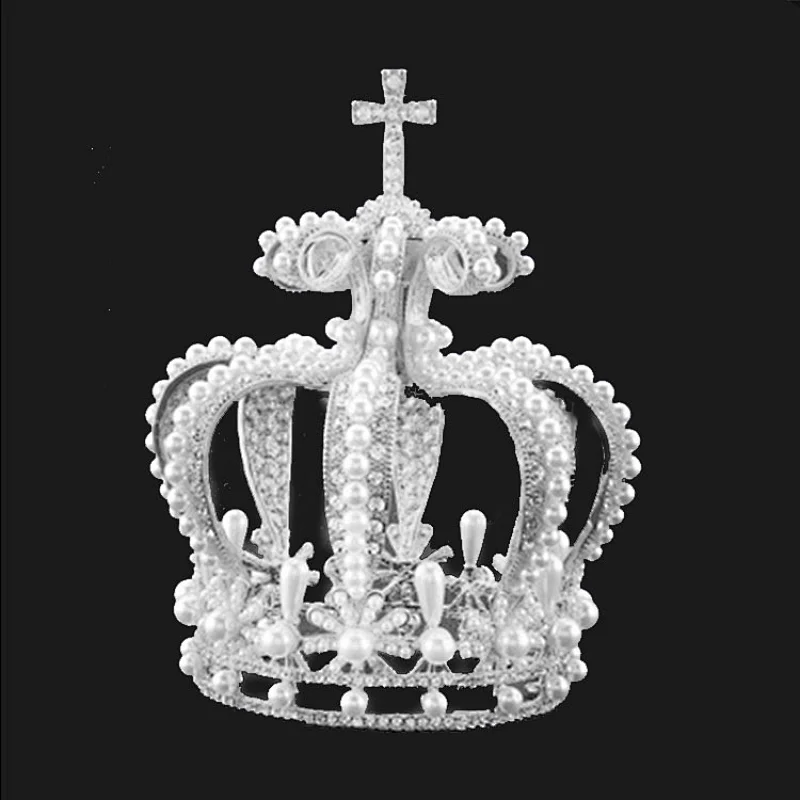 Party metal silver Rhinestone Party King and queen Crown and Gold Scepter Cosplay