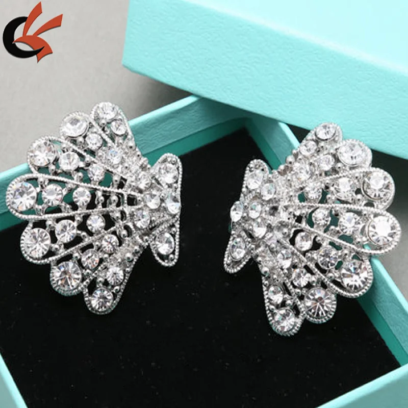 Rhinestone Shell clasp for wedding invitation silk box decoration