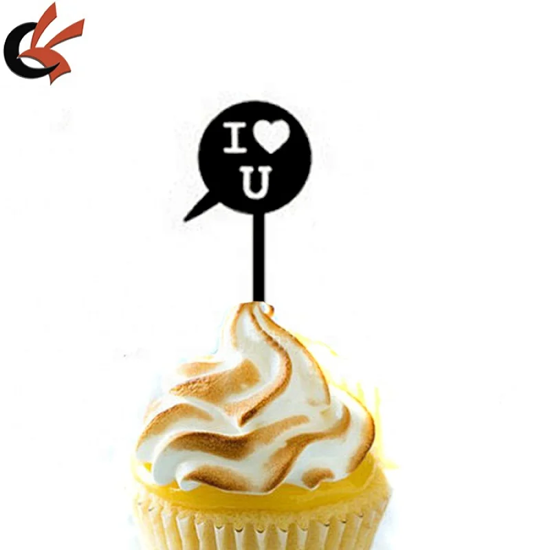 hot sale 8pieces one set I Love Y mini acrylic cupCake Topper