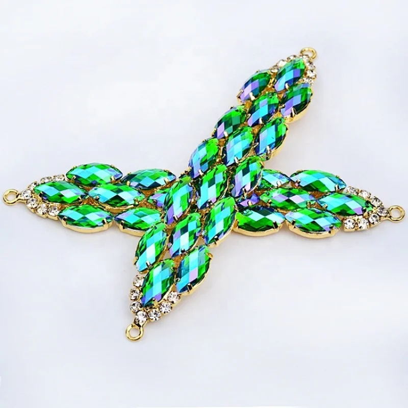 Custom rhinestone diamond garment accessories applique trimming wholesale