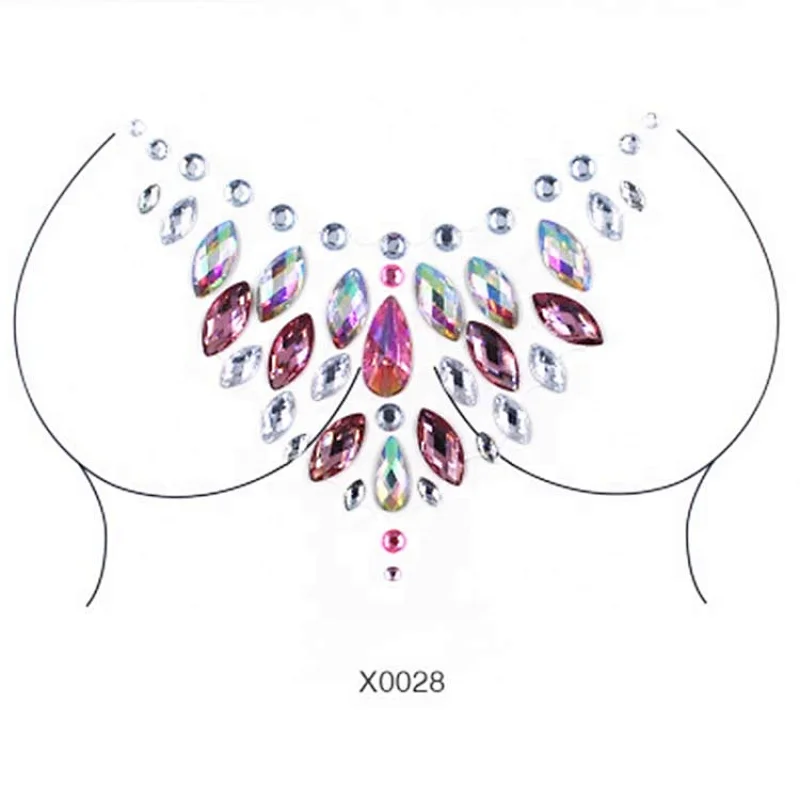 Body gems Nipple Rhinestone Tattoo Festival stickers Nipple Stickers Breast Body Jewelry