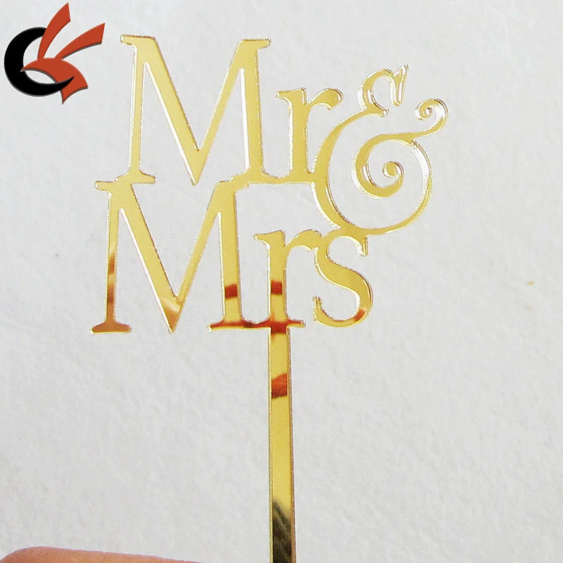 Mr & Mrs Acrylic shinning Wedding Decor Wedding Cake Topper Event Party Cake Decorative
