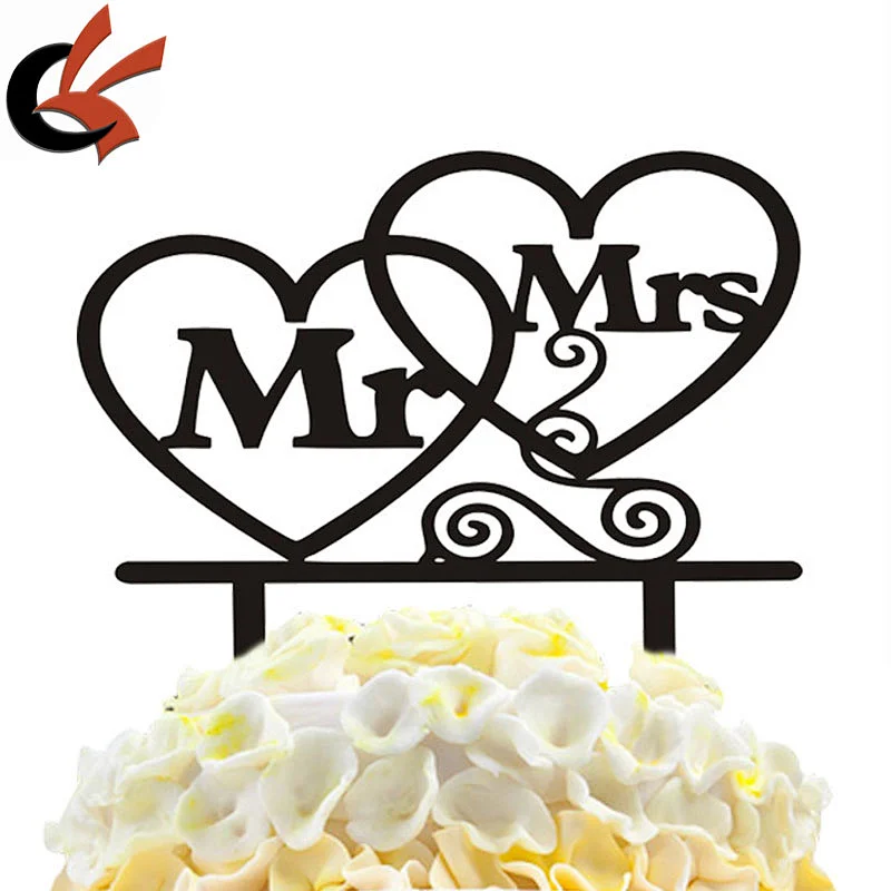 New Mr & Mrs With Love Acrylic Wedding Decor Wedding Cake Topper