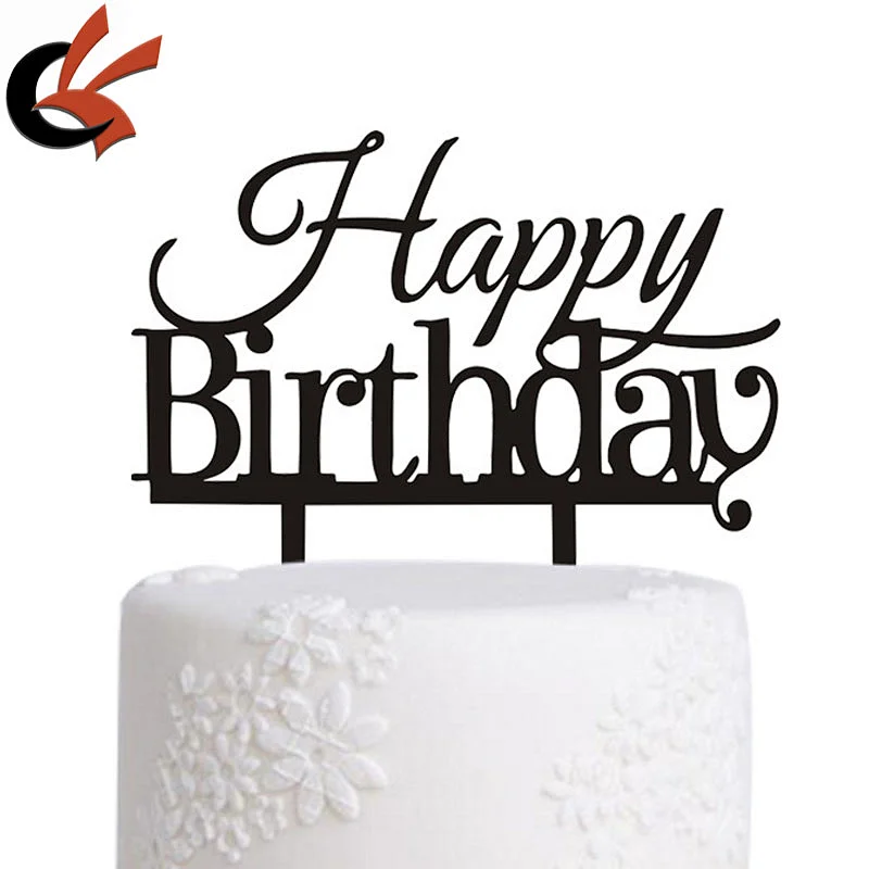 Wholesale fashion happy birthday cake acrylic cake topper