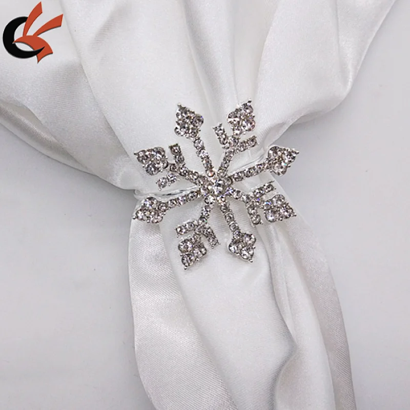 high quality snowflake rhinestone napkin ring for table decoration