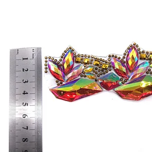 Manufacture carnival garment heat transfer jewelry iron on resin stone trimming