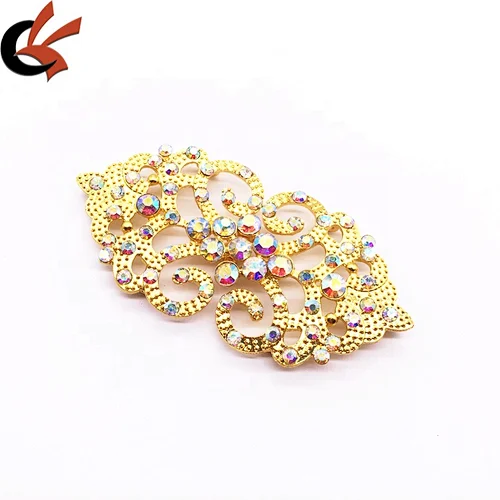 Fashion decorative wedding rhinestone diamond buckle buttons women dress collar crystal pair buckle
