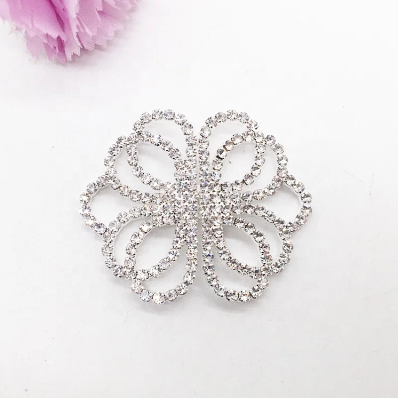 Crystal clear rhinestone metal slider belts pair buckle for wedding decors