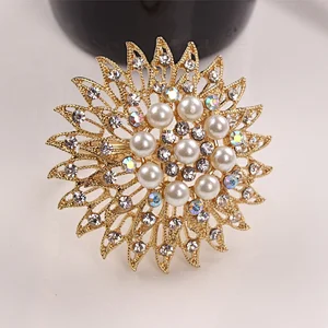 hot selling wedding table decoration crystal jewelry rhinestone gold silver plated napkin ring