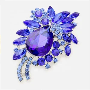 Fashion Jewelry Colourful Crystal Flower brooch Rhinestone Brooch for Women