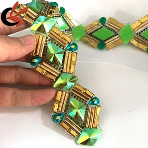Unique design Heat Transfer Designs Hot Fix Rhinestone Tape Crystal Ribbon Trim