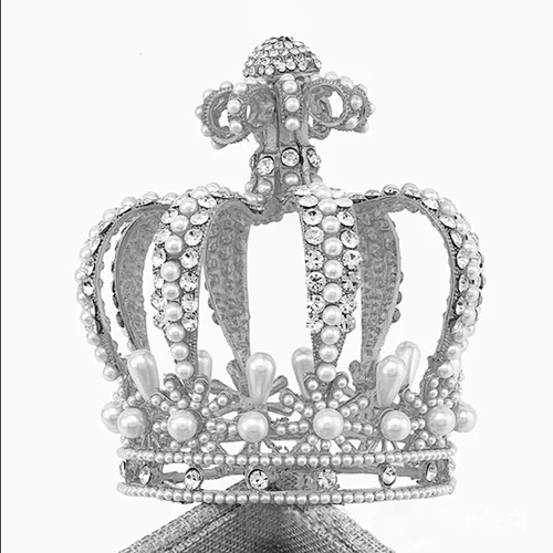 Custom pageant baroque crystal crowns wedding full round hair accessories tiara