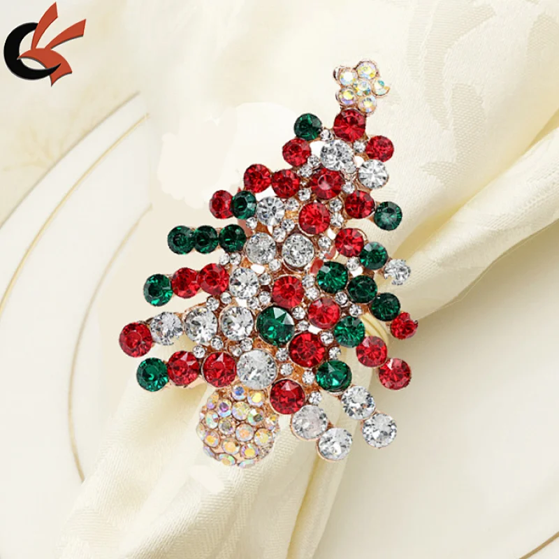 Antiques Dazzling Rhinestone Christmas Tree Napkin Ring