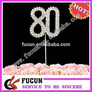 new product 2020 birthday party decoration rhinestone crystal cake topper for birthday
