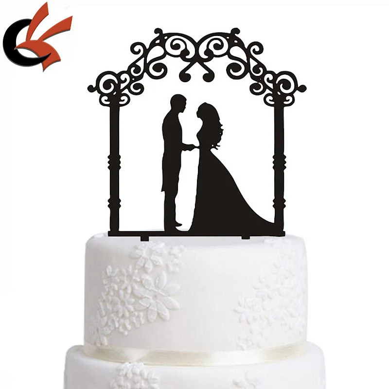 Black Mr&Mrs Acrylic Wedding Cake Topper Cheap Custom Wedding Accessory