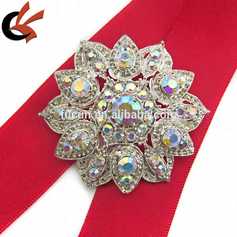 Flower Round Rhinestone Fashion New Wedding Bridal Crystal Brooch