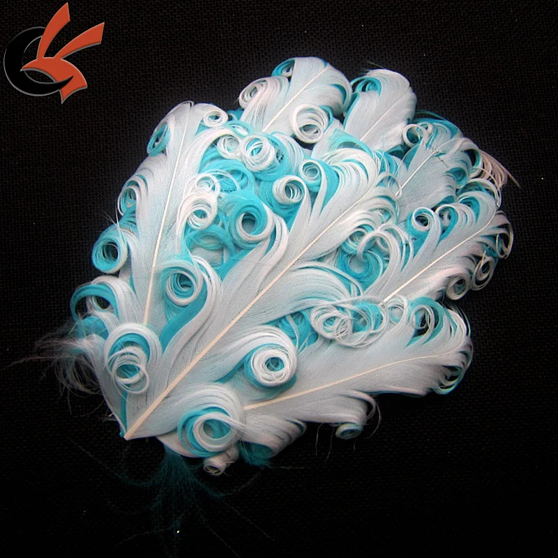 white on sky blue Nagorie Curly Feather Pad