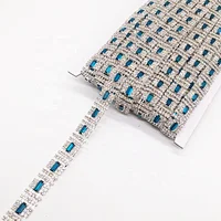 Crystal Rhinestone Main Stone Blue Glass Silver Plated Jewelry Trimmings