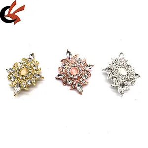 Custom Vintage Design Cloth Coat Colored Metal Setting Rhinestone Crystal Button For Clothing Accessories