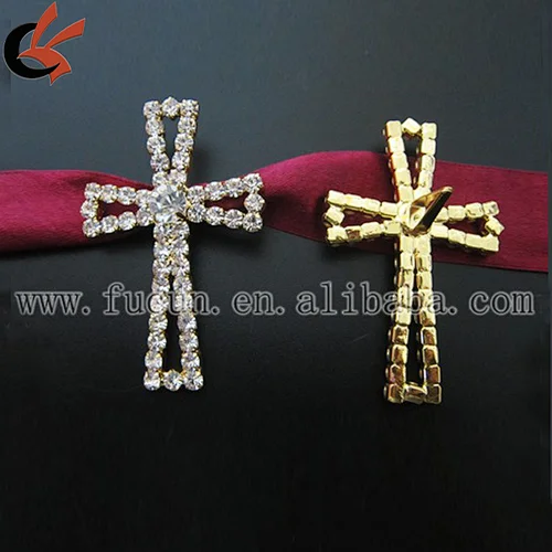Crystal Cross Rhinestone buckles for Wedding Cake Decoration Gift Box Candle Ribbon Brooch Bouquet