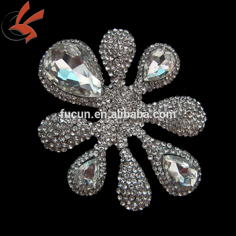 Vintage Style Large Wedding Crystal Brooch Pin