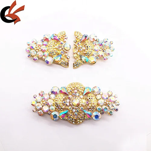 new wholesale gold plated costume accessories rhinestone belt buckle with loops and hook