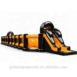 manufacture commercial inflatable amusement park bounce jumping with slide inflatable obstacle course for factory sale directly